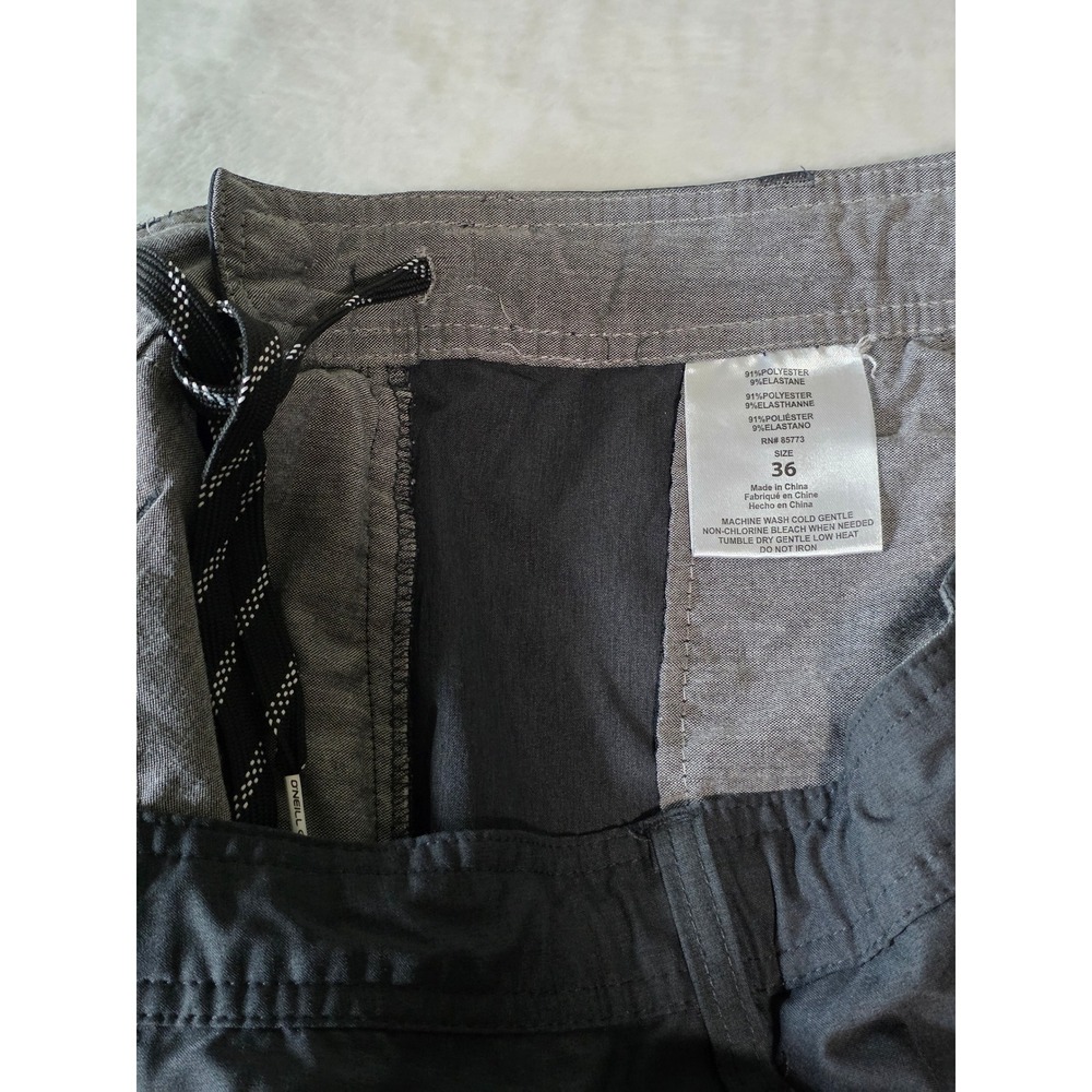 ONeill Hybrid Shorts Mens 36 Dark Gray Stretch Quick Dry Boardshorts Walkshorts - Picture 6 of 7